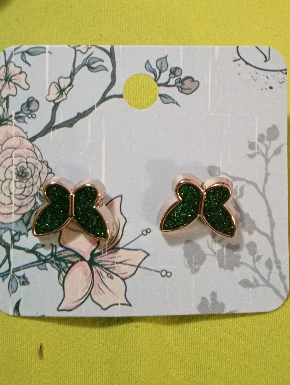Unbranded Blue Butterfly Stud Earrings Silver Tone